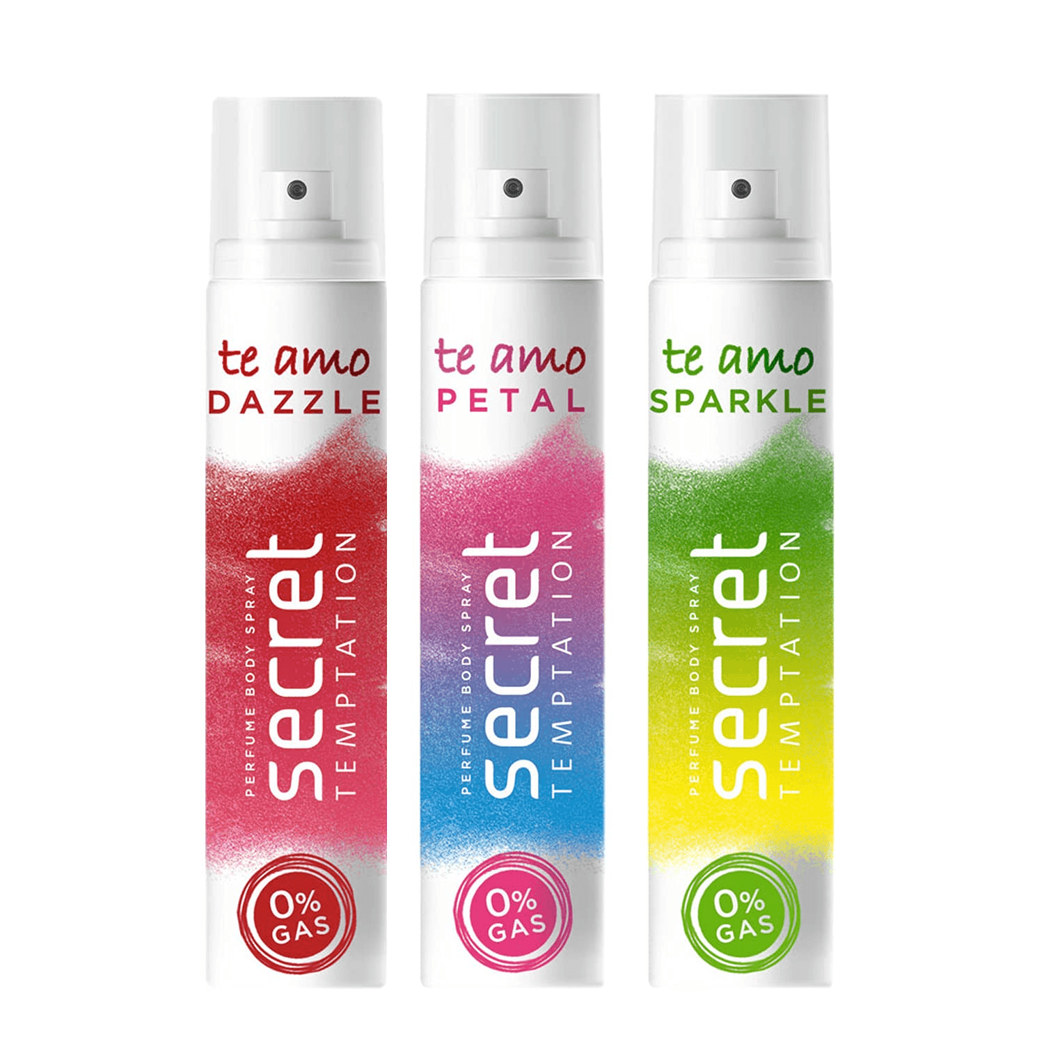 Secret Temptation Te Amo Dazzle, Petal and Sparkle No Gas Perfume