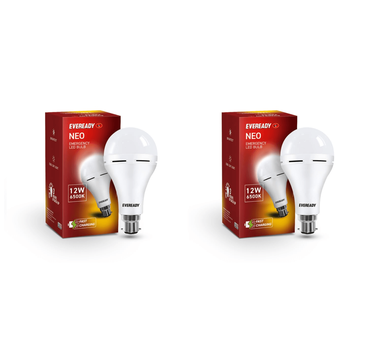 Eveready 12W B22D Emergency Inverter LED Bulb| Cool Day Light (6500K) PO2