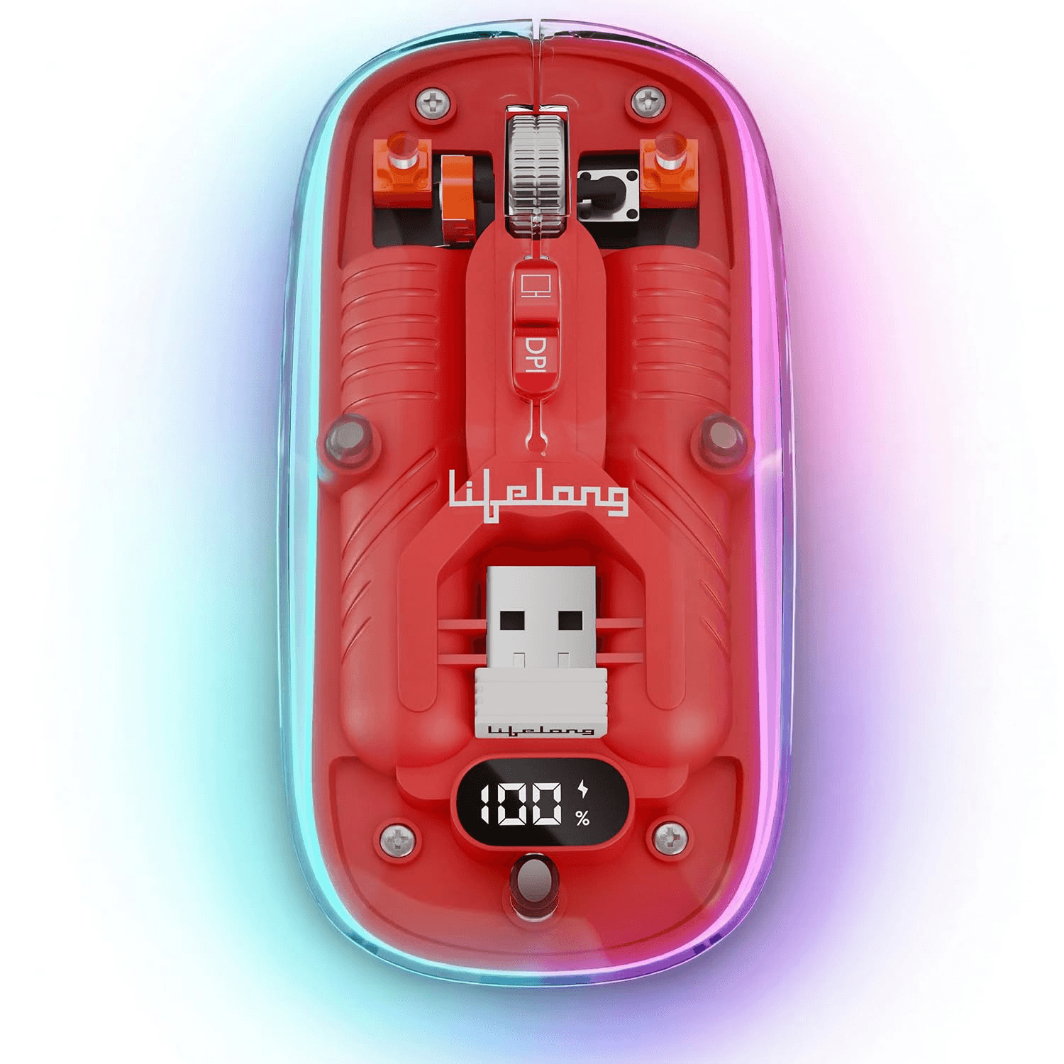 Lifelong Electronics CursorClix Transparent Rechargeable Mouse 4800 DPI