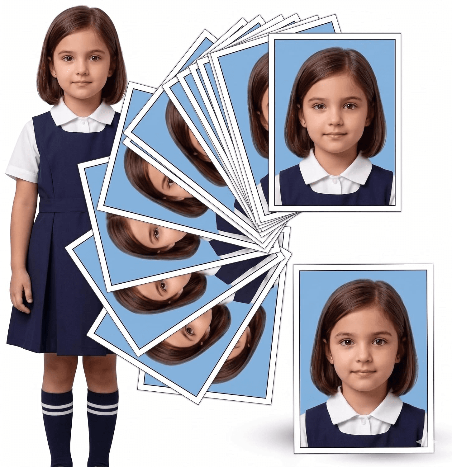 Custom Passport Size Photo Printing Service (Pack of 42) -- 3.5 x 4.5 cm